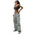 Women's Casual Loose Cargo Pants Baggy Streetwear Anti-Pilling Drawstring Wide Leg Sweatpants Hippie Joggers Trousers Spring