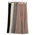 Women 2024 New Fashion Cashmere Slit Knit Pants Vintage Casual Chic Female Trousers Mujer