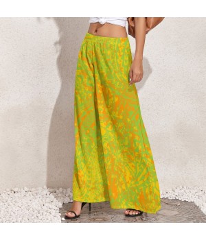 Print On Demand Hawaiian Summer Wide Leg Pants Polynesian Samoan Tattoo Design Plus Size Women's Women's Pants & Trousers