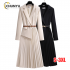 High Quality Spring Autumn Elegant Blazer Dress V-neck Slim Design Pleated Dresses Women Casual Ladies Office Dresses